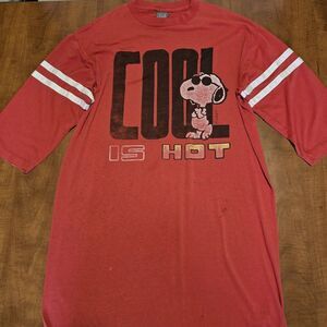 Le Tigre Vintage 80s Joe Cool Snoopy Cool Is Hot Single Stitch Sleep Shirt L